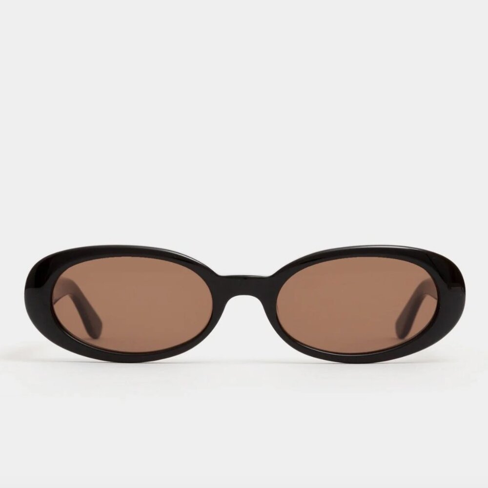 Black Valentina Oval Sunglasses by DMY Studios